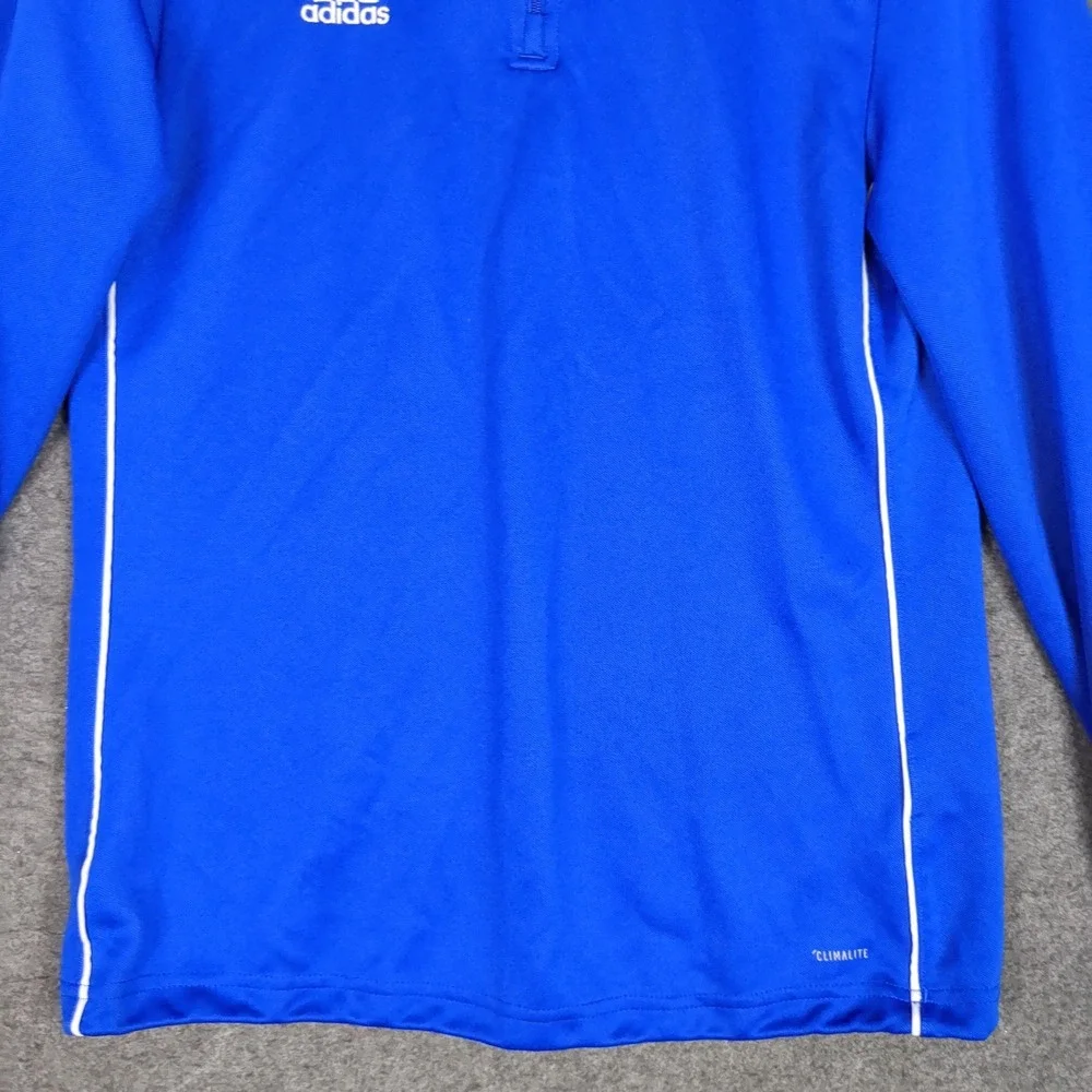 Adidas Climalite Mens Small Blue Quarter Zip Athletic Pullover Training Top